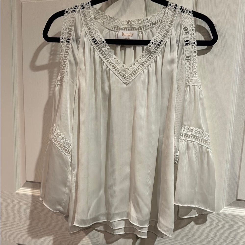 White Cold Shoulder Top